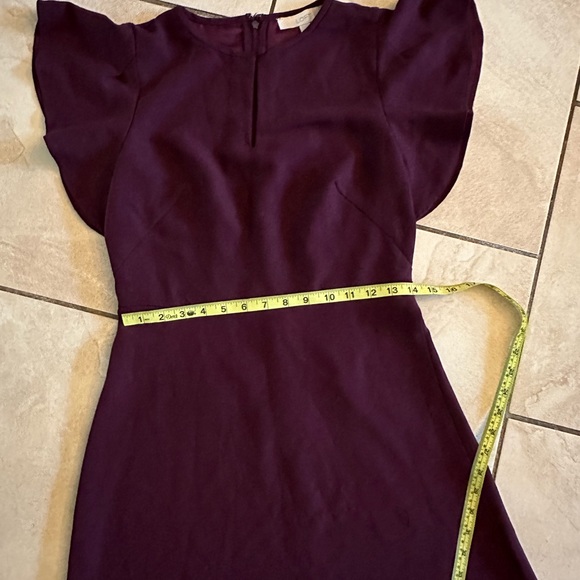 LOFT Deep Purple Flutter Sleeve Dress - Picture 6 of 7